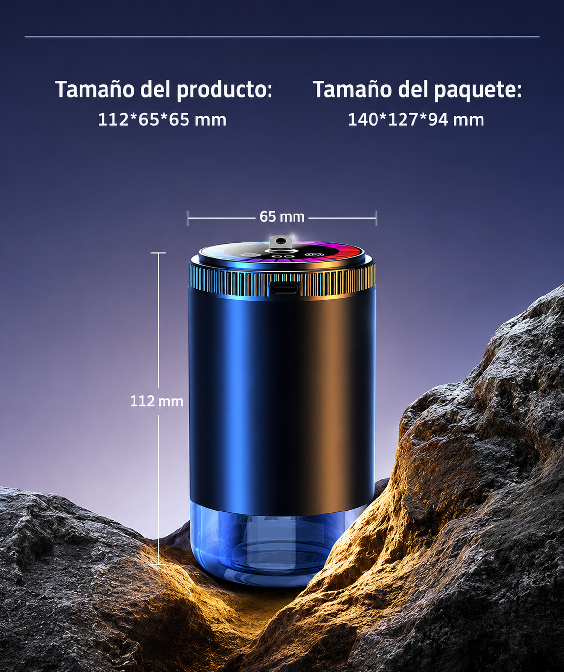 DIFUSOR DE FRAGANCIA INTELIGENTE PARA AUTO, PERFUME DE LUJO, CON SENSOR DE MOVIMIENTO Y PROYECCION DE LUZ 3D