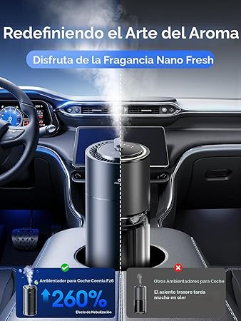 DIFUSOR DE FRAGANCIA INTELIGENTE PARA AUTO, PERFUME DE LUJO, CON SENSOR DE MOVIMIENTO Y PROYECCION DE LUZ 3D