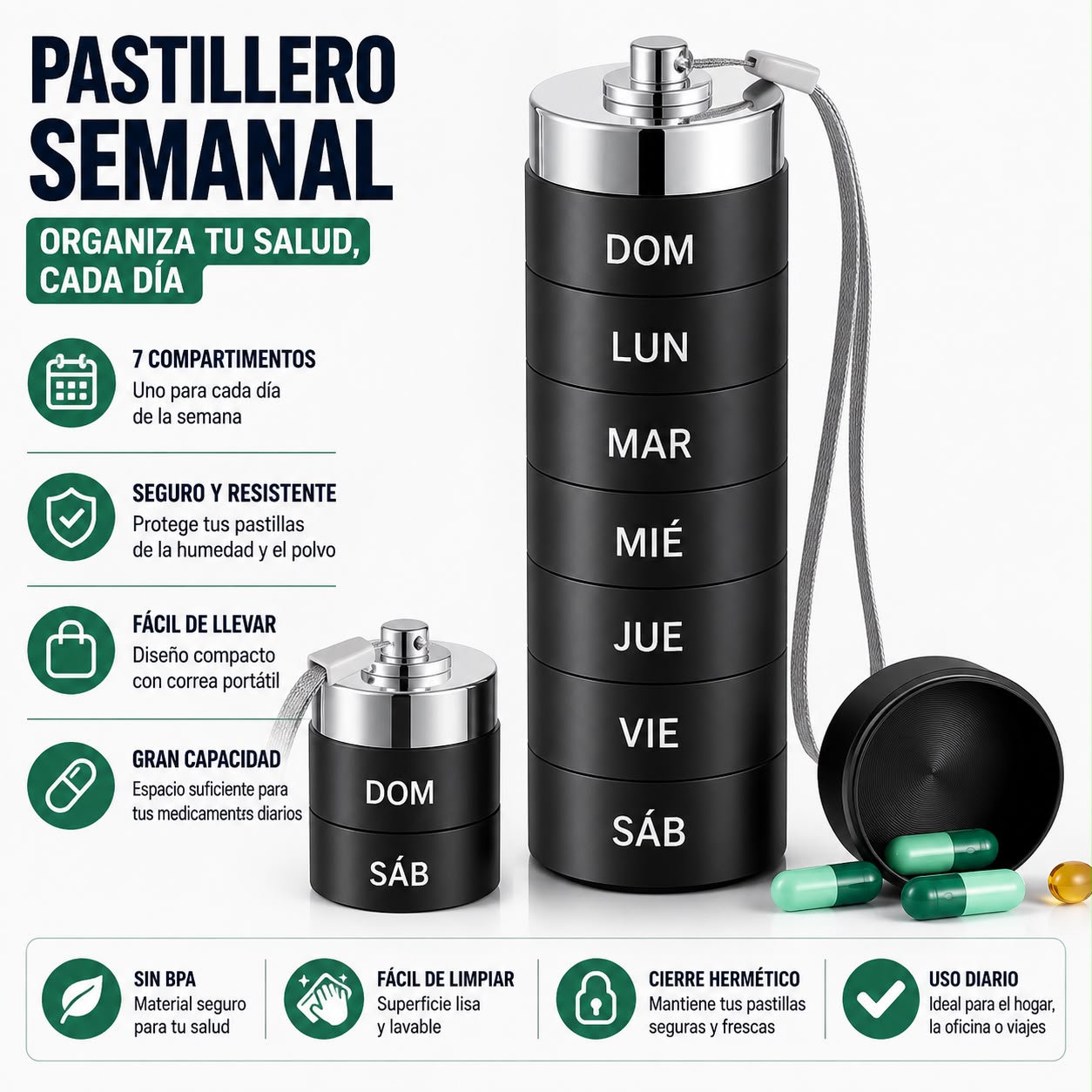 ORGANIZADOR DE PASTILLAS SEMANAL