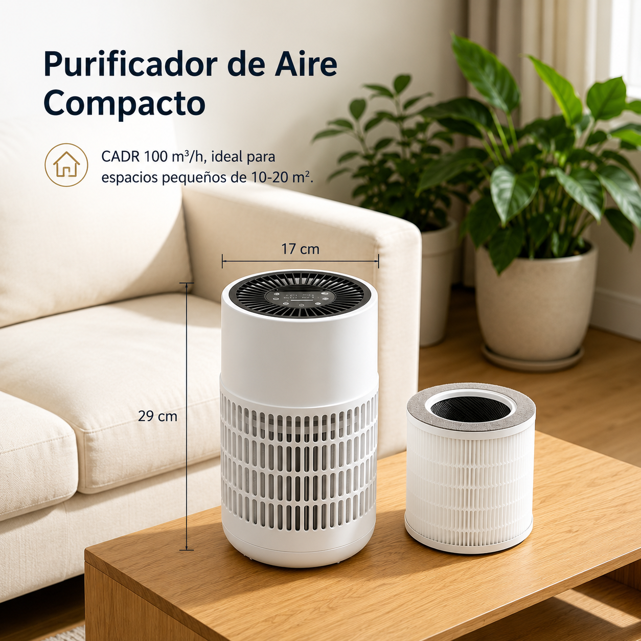 Purificador de Aire con Filtro HEPA, Aromaterapia, Control Tactil y Sensor de Polvo Inteligente - Yesido Purifier